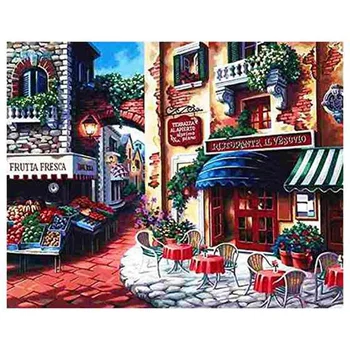 

Framless Diy Oil Painting Paint By Number Kits Home Decor Wall Pic Value Gift-Taste of Italy 16X20 Inch