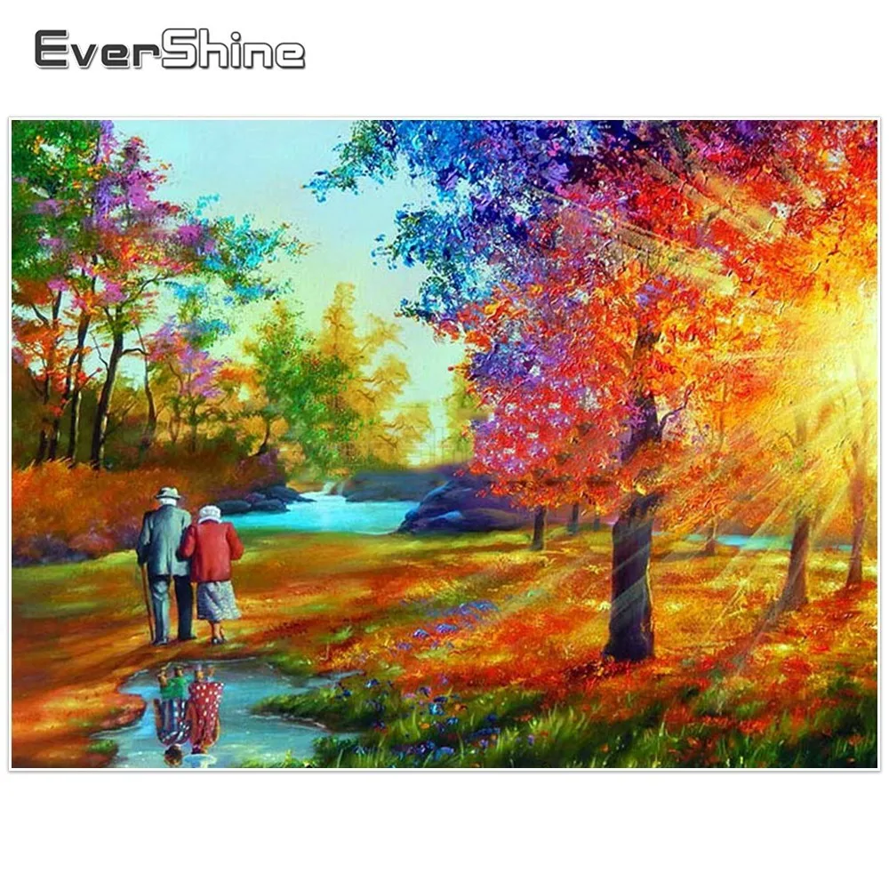 EverShine DIY Diamond Embroidery Scenery Picture Of Rhinestones 5D Painting Full Square Autumn Landscape Handmade Gift | Дом и сад