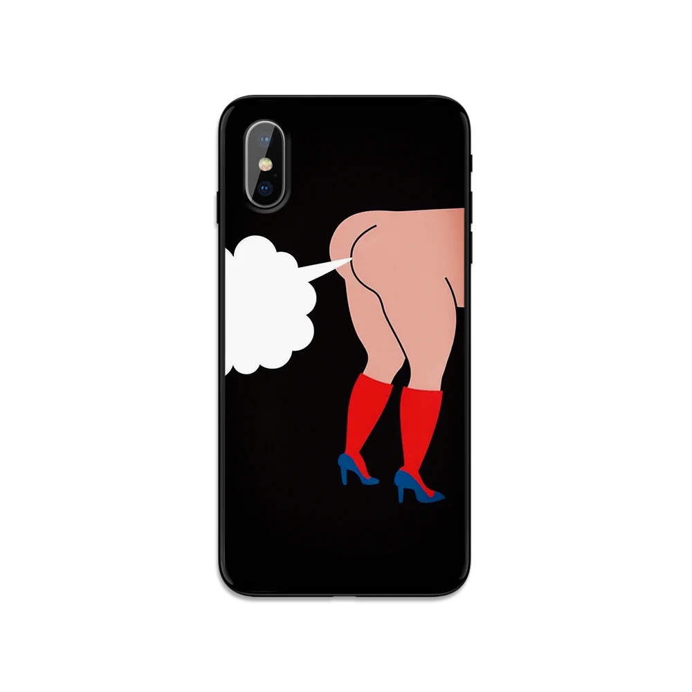 Funny Comics Fart Phone Cases For iPhone 7 XR 11 Pro Ass Simpsons Cartoon 6 6s 8 Plus X XS Max Soft Spoof Back Cover | Мобильные