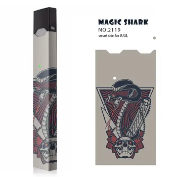 

Magic Shark Hot Sale Skull 2.5D Bumpy PVC No Fade Case Cover Sticker for Juul E Cigarette