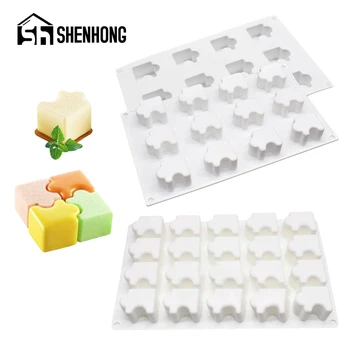 

SHENHONG 2 Types Puzzle Silicone Molds Cake Decorating Tools Mousse Dessert Chocolate Mould Baking Accessories Pastry Pan