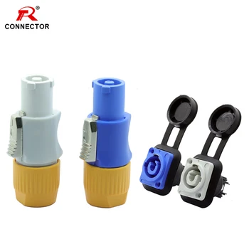 

100sets Powercon Cable Connector, 3Pins NAC3FCA NAC3FCB 250V/20A AC Power Connector, Male plug + Female Chassis Adapter