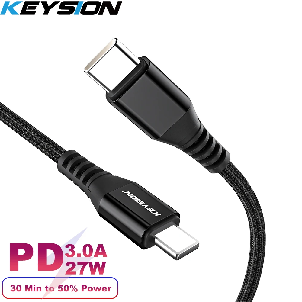 KEYSION PD кабель для iPhone 11 Pro Max XR XS 8 Plus usb type C для быстрой зарядки, кабель для телефона для iPad Pro, шнур зарядного устройства