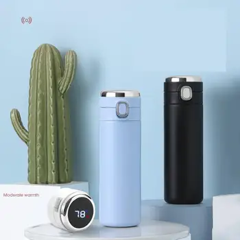 

New Arrival Intelligent Thermos Double-layer Stainless Steel Bounce Cap Leak Proof BPA Free Water Bottle Coffee Mug Drinkware
