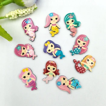 

20pcs Kawaii Mini Acrylic Mermaid Flat Back Cabochon for Phone Decoration,Simulation food, DIY