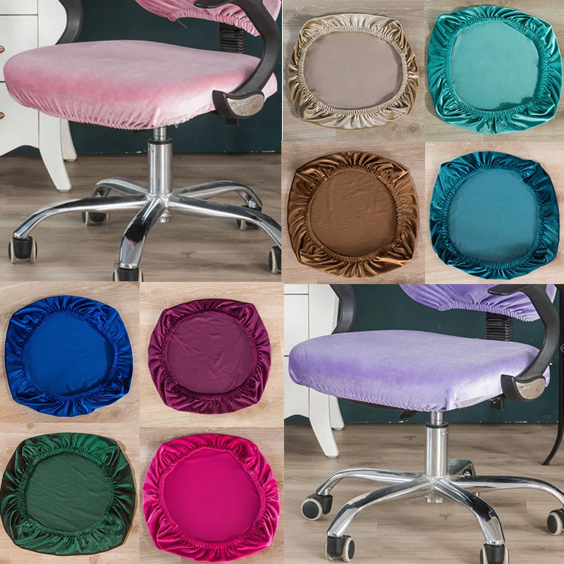

Stretch Velvet Dining Room Upholstered Cushion Chair Seat Covers Removable Slipcovers with Washable Furniture Protector