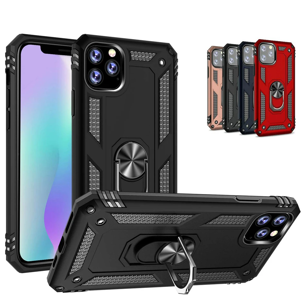 

armor hybrid case for iPhone 11 Pro Max shockproof rotating ring holder stand back cover for Apple iPhone Xr X Xs 8 7 6s+ 6 Plus