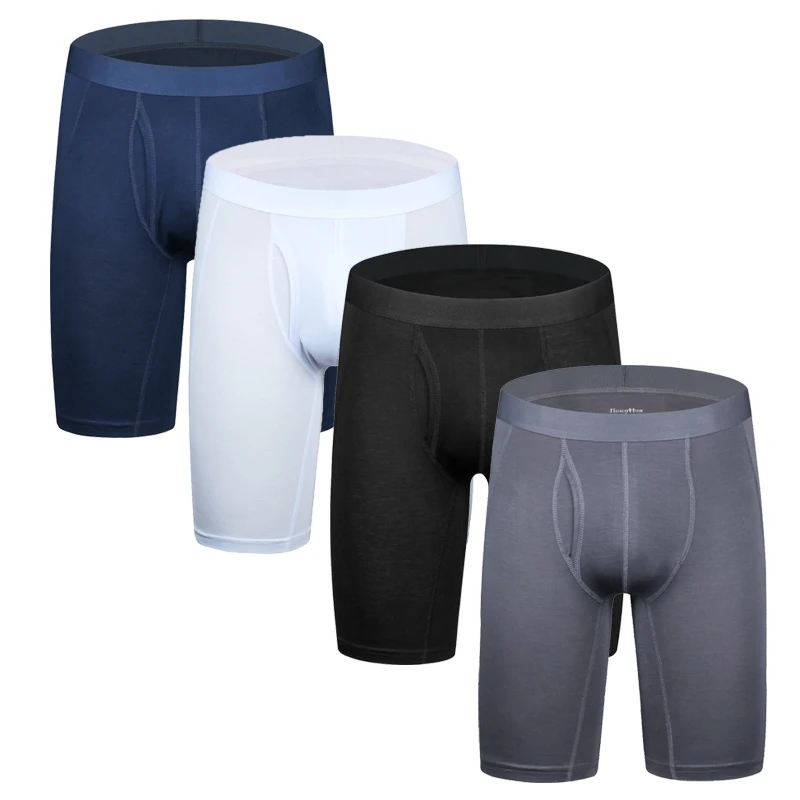 2pcs/set NXY Men's Fashion Boxers Long Leg Boxer Shorts Underpants Brand Antibacterial Mens Underwear Solid Male Stretch Panties | Мужская