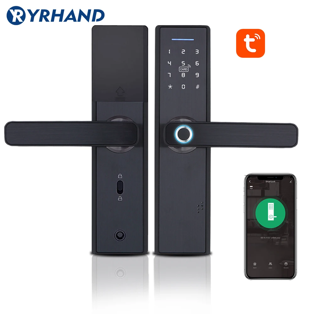 

Tuya Smart Door Fingerprint Lock,Security Home Keyless Lock, Wifi Password RFID Card Lock Wireless App Phone Remote Control