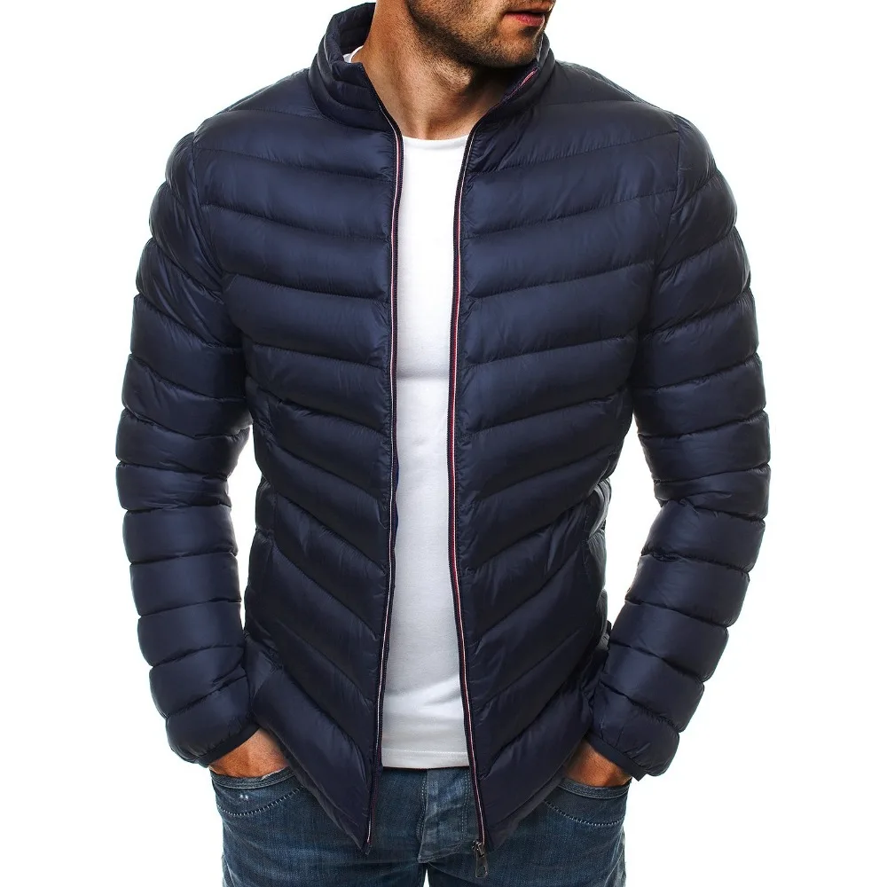 

fashion warm casual men cotton clothes men clothes 2019 casual zipper multi-color large size Slim men's new brand puffer jacket