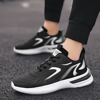 

New Men's Spring and Autumn Muffin Increased Casual Striped White Shoes Dad Shoes Men Ins-Music of the Tide men sport shoes