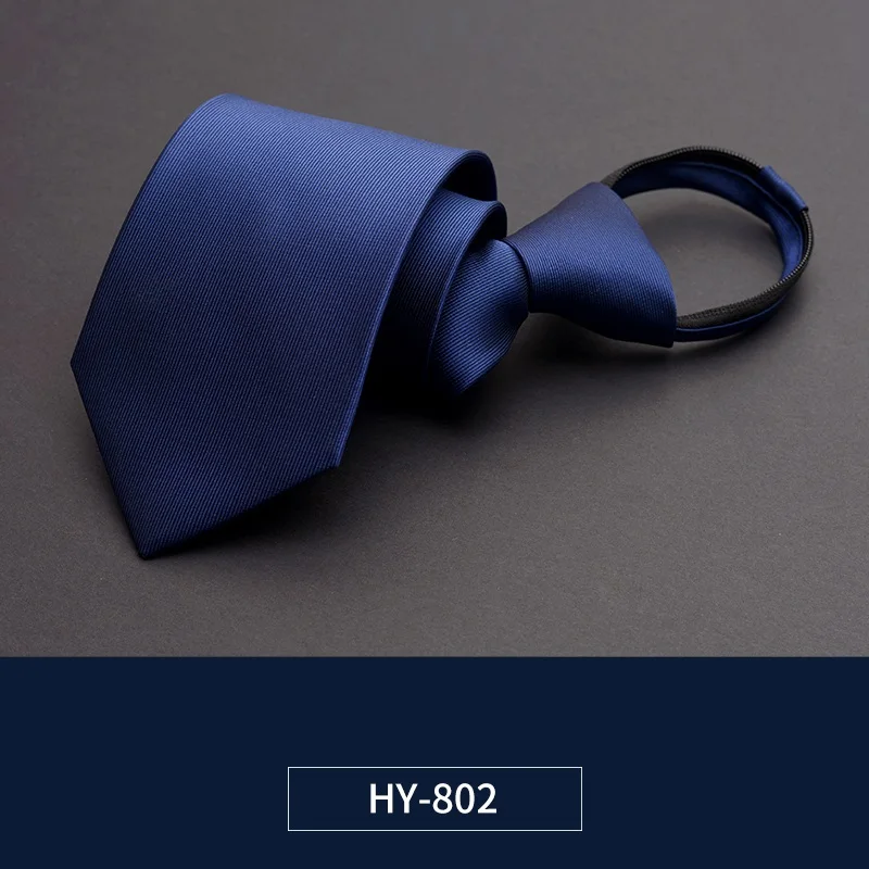 HY-802 Высокое качество, новинка, дизайнерские, брендовые, модные, деловые, повседневные, 8 см. Галстуки для мужчин, на молнии, галстук, для свадьбы, работы, формальный, с подарочной коробкой - Цвет: HY-802