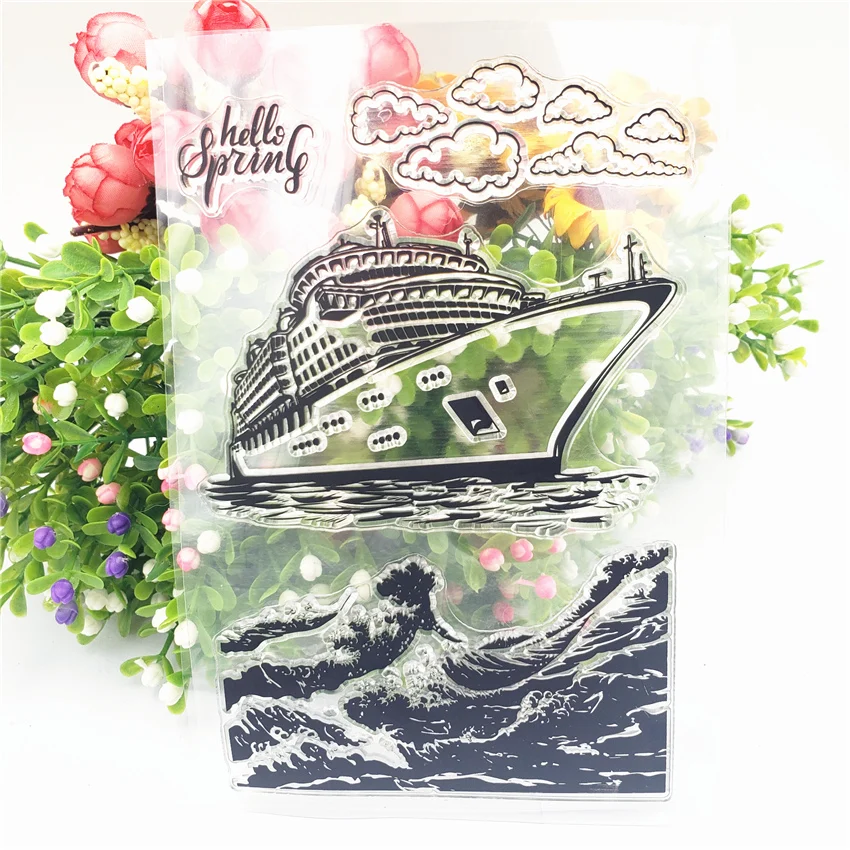 Hot sale Cruise ship waves Transparent Clear Stamps / Silicone Seals