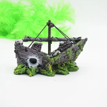 

Pirate Ship Aquarium Decorative Landscaping Aquarium Resin Decoration Fish Tank Hiding House Ship Resin Small Sailing Boat