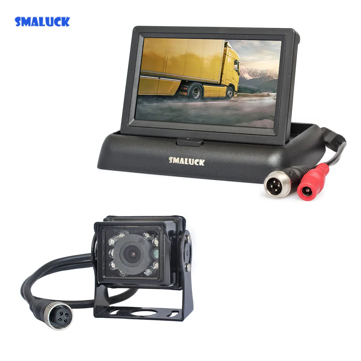 SMALUCK DC12V 24V 4PIN 4 3 &quotобратный заднего вида Автомобильный Монитор резервного