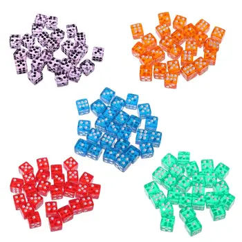 

25 Pcs/Set New Party Game Dice 12 Square Transparent Dices Colorful Club Play Gifts For Dungeon D & D Desktop Table Games