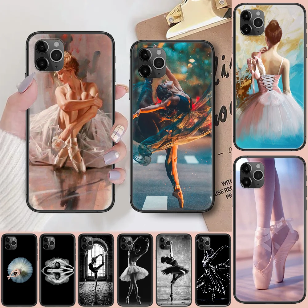 Балетом и танцами для девочек балерины чехол телефона Корпус iphone 5 5s se 2 6 6s 7 8 12