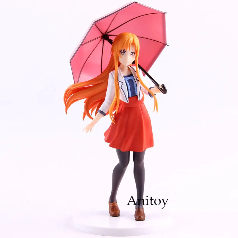 Sword Art Online Asuna Yuuki Action Figure Anime PVC Collectible Model Toy SAO Asuna Umbrella Ver. Decoration Doll