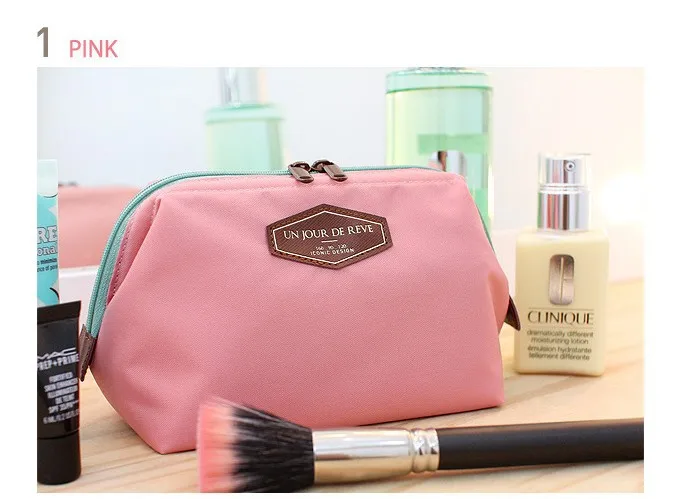 

Casual Style Makeup Bag For Women Pillow Shape Zipper Make Up Tools Organizer Bag 100% Cotton Fabric Travel Cosmetic Bag