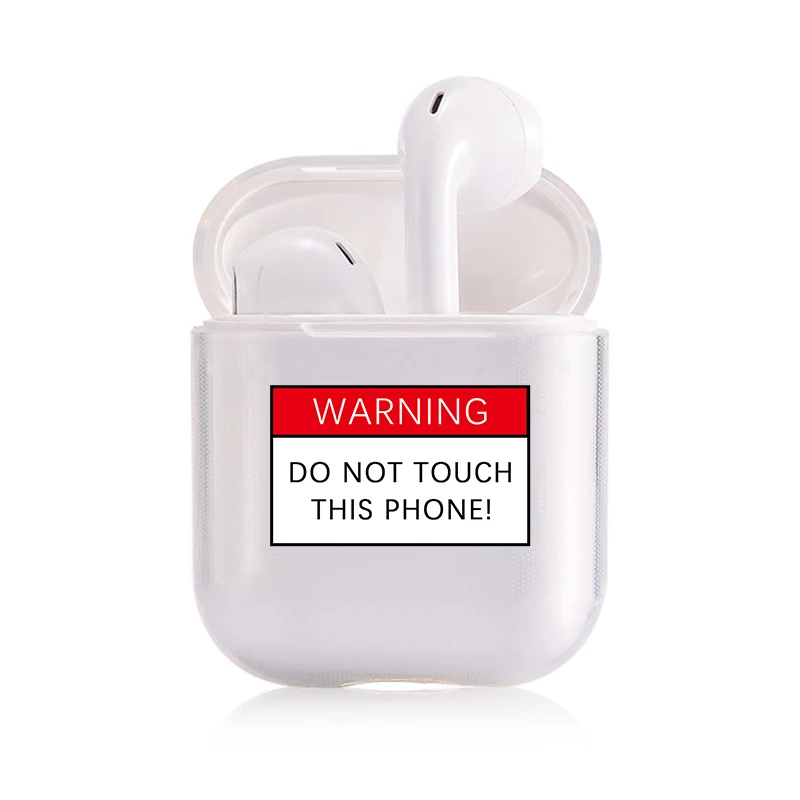 Предупреждение английские слова Мягкий силиконовый чехол для Apple Airpods 1/2 чехол Прозрачный Bluetooth беспроводные наушники коробка для наушников Чехол - Цвет: I202038