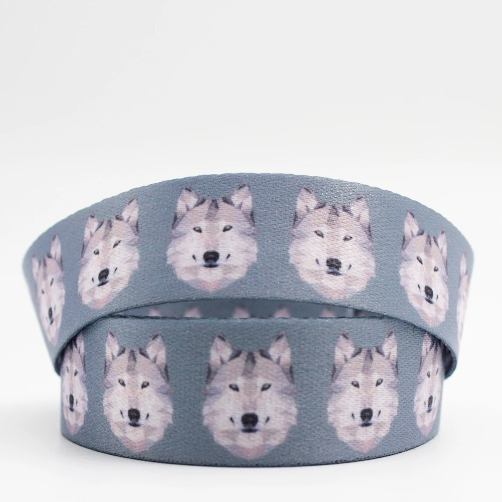 

Wolf Printed Lanyard Ribbon Badge Id Lanyard/mobile Phone Strap/key Lanyard Neck with Keychain10MM/16MM/20MM/25MM/35MM