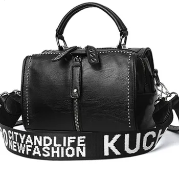 

Retro Fashion Pu Leather Shoulder Bag for Women Rivet Messenger Bag Tote Handbag Casual Female Mini Cool Gir LCrossbody Bags New