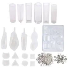 129-Piece Epoxy Mould Set 10 Oval Buckle 100 9 Word Screw 19 Crystal Epoxy Mode Mirror