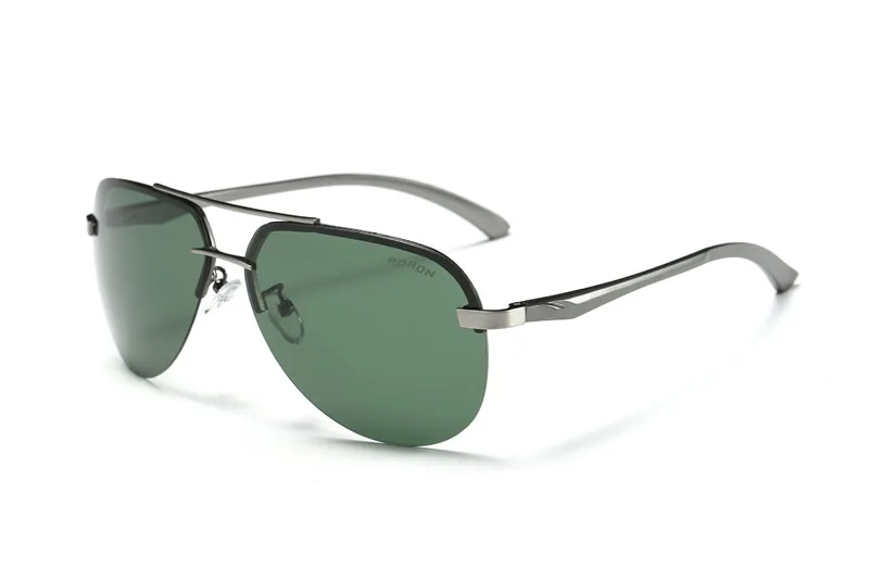 Gun-Dark green Новинка, Классические солнцезащитные очки, мужские, поляризационные, лягушка, зеркальное покрытие, цветные линзы, очки, UV400, фирменный дизайн, модные, для отдыха, очки - Цвет линз: Gun-Dark green
