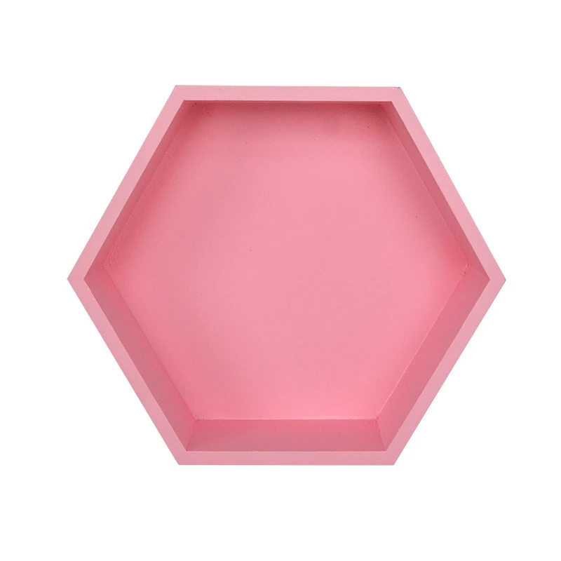 Pink Скандинавском стиле детская комната украшение полки деревянные шестигранные полки для детской спальни украшения - Цвет: Pink