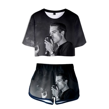 

3D Cool Fashion American Rapper G-Eazy Gerald Earl Gillum Young Gerald Two Pieces sets Women Fashion T-shirt+shorts Summer Sets