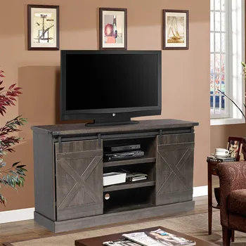 

TV Cabinet With Storage Space And Shelf Sliding Barn Door Rustic TV Holder Living Room Furniture Stock For Size 40 To 65-Inch TV