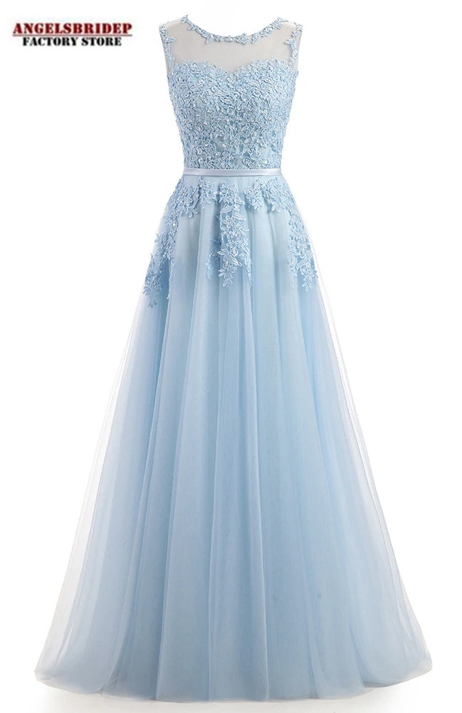 Fashion-Sheer-Neck-Long-Evening-Dresses-Vestidos-de-festa-Applqiue-Empire-Waist-Floor-Length-Prom-Pageant