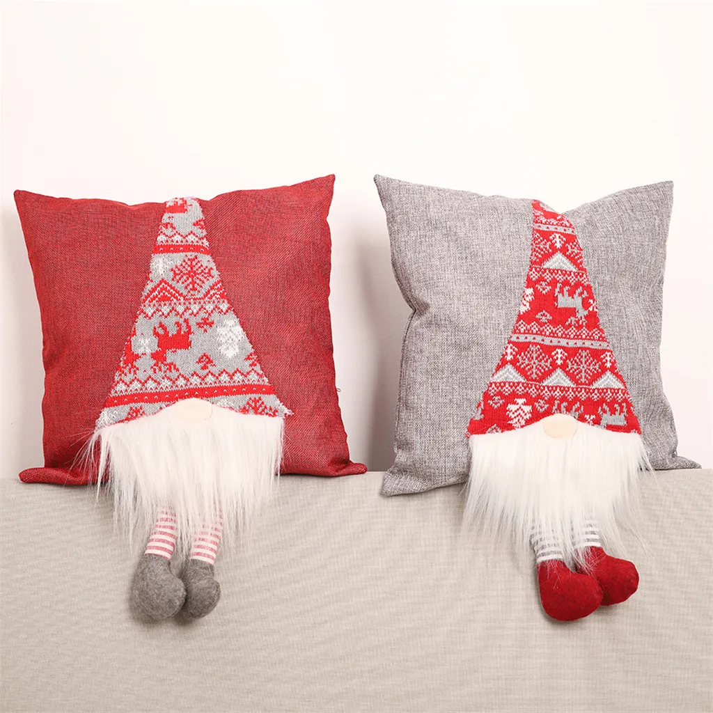 

Christmas Santa Claus Cushion Cover Decorative Linen Pillows Cover For Sofa Seat soft Pillow Case 45x45cm Home Decor#20