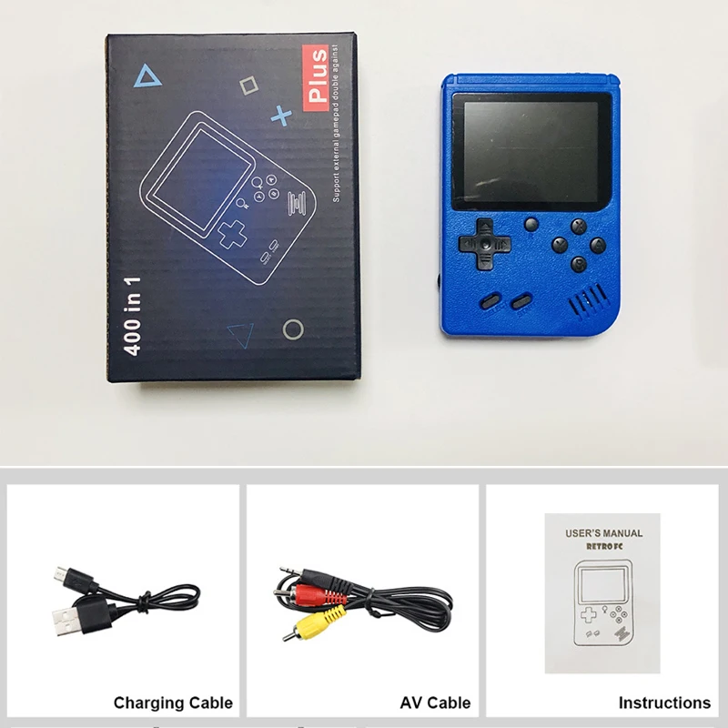 Retro Console Double Handheld Game Player Battery 3.0 Inch LCD Built-in 400 Video Games Gift for Kids Classic Videoconsolas 