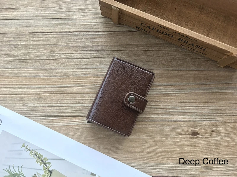 BYCOBECY, новинка, кнопка, кредитный держатель для карт, RFID Блокировка, минималистичный кошелек, всплывающий, защитный чехол для карт, тонкий Противоугонный держатель для ID