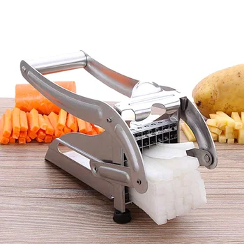 

Household French Fries Machine 2 Blades Stainless Steel Potato Slicer Cutter Chopper Chips Machine Making Tool Potato Cut Fries