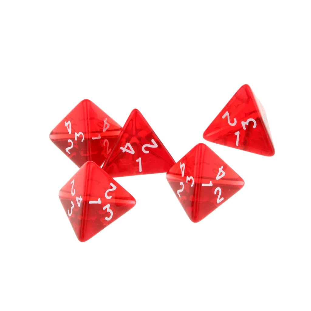 10x Dice Role Playing Polyhedral D4 For Board Game Table Games 2cm - Red + Purple