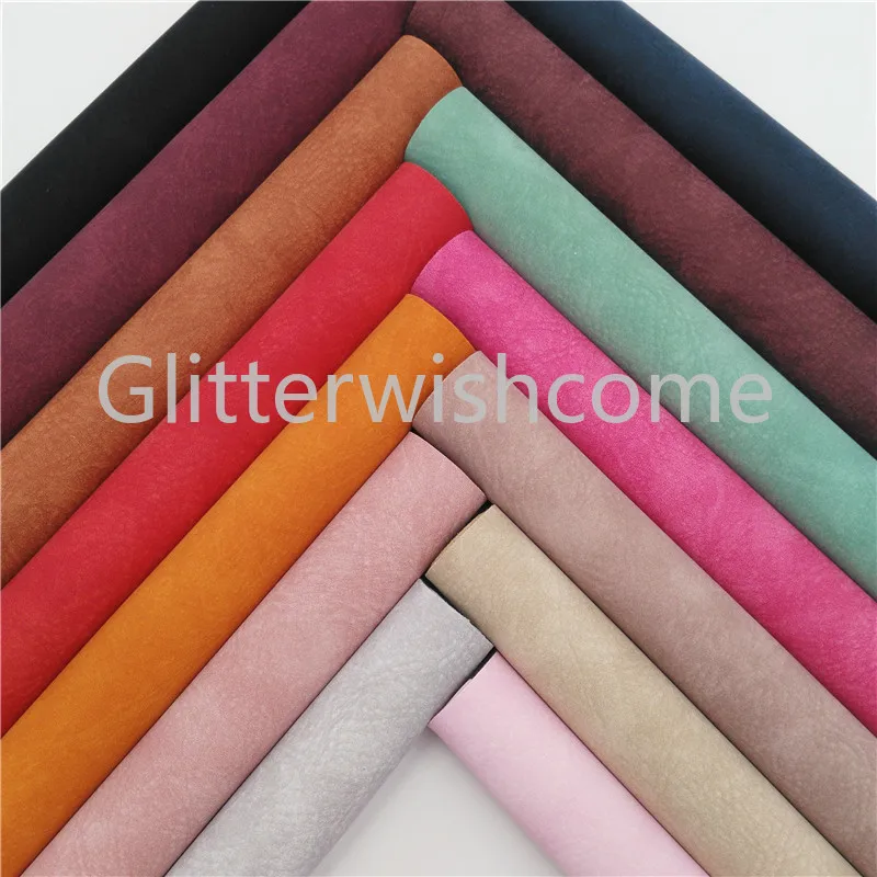 Ткань из искусственной кожи Glitterwishcome 21x29 см Размер A4 нубук жесткая винтажная