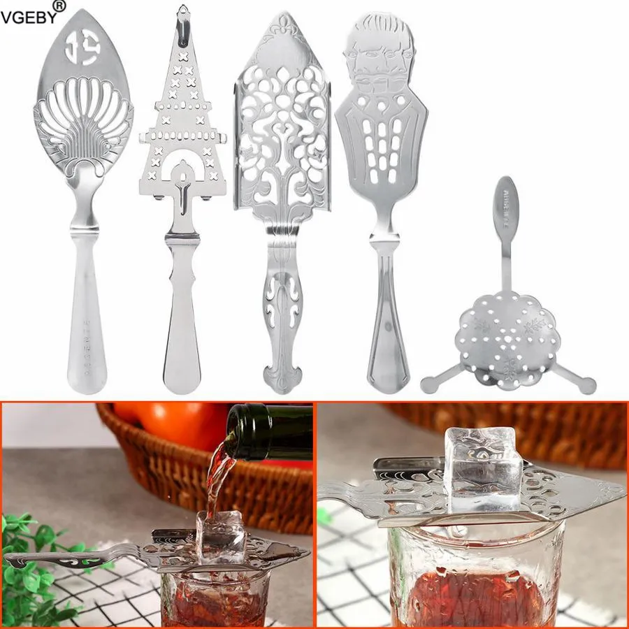 Stainless Steel Absinthe Spoon Wire Mixed Strainer Cocktail Shaker Drinking Colander Filter Bar Wormwood Spoons Tools | Дом и сад