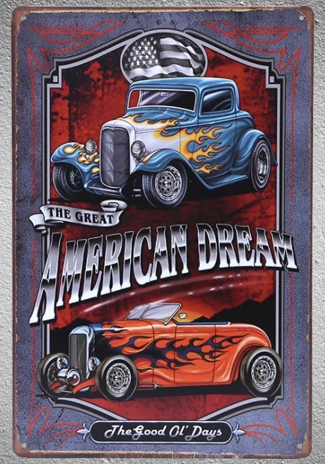 

1pc American Muscle car tuned garage hotrod Customized Tin Plate Sign wall plaques man cave Decoration Dropshipping metal Poster