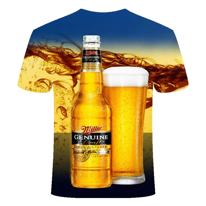 Fun T-Shirt Summer Men's Brand Round Neck T-Hirt Bell Beer Short Sleeve 3D TShirt Digital Printing T-Shirt Fun T-Shirt Summer Men's Brand Round Neck T-Hirt Bell Beer Short Sleeve 3D TShirt Digital Printing T-Shirt