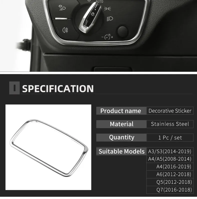Интерьерные Декоративные Чехлы из нержавеющей стали для Audi A3 8V S3 A4 B8 B9 A5 A6 C7 Q5 Q7 Avant Sportback Sline аксессуары