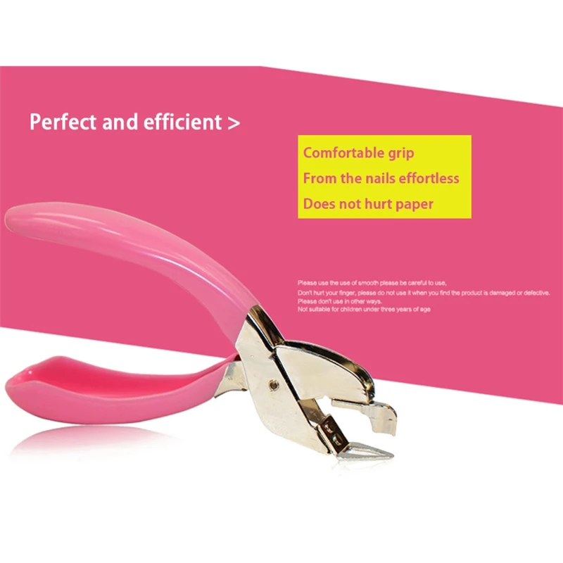 Ручной степлер для удаления подъемника пружинный степлер для офисной школы домашнего использования (розовый)
