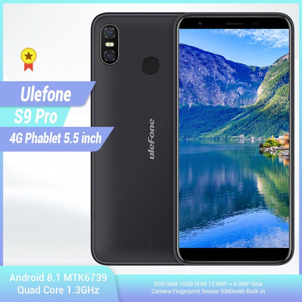 Ulefone S9 Pro смартфон с 5 дюймовым дисплеем четырёхъядерным процессором MTK6739 ОЗУ 2 Гб