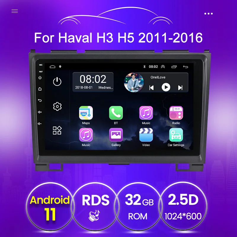 Автомагнитола Haval для Hover Great Wall H5 H3 2010 2011 2012 2DIN 2.5D IPS экран swc Автомобильная