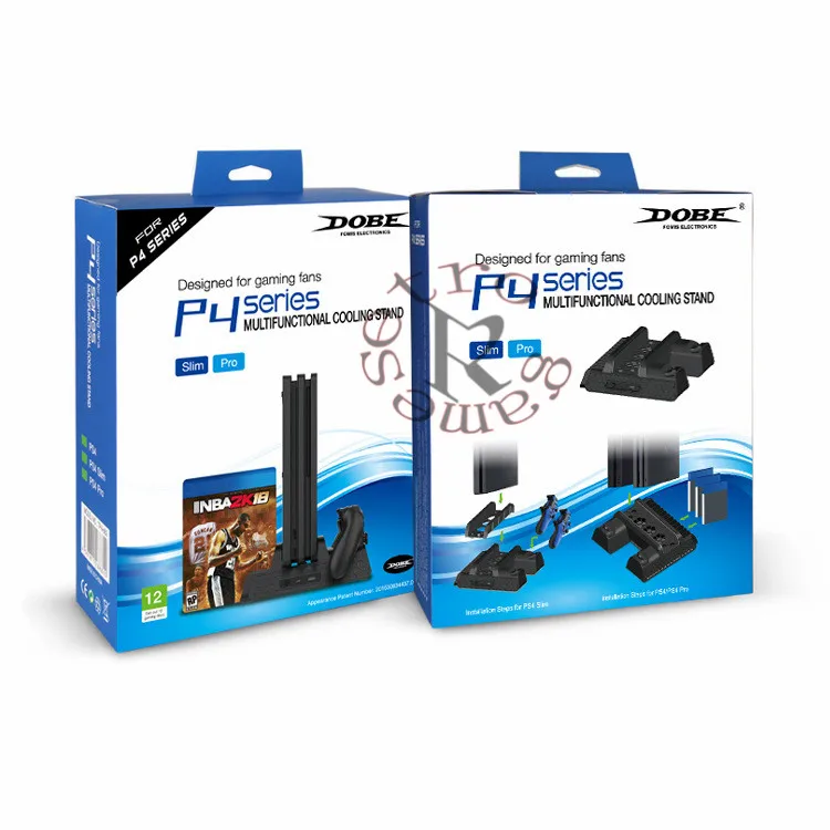 Для PS4/Pro/тонкая консольная стойка контроллер охлаждающего вентилятора зарядное устройство зарядная док-станция для хранения игр для PS4 аксессуары