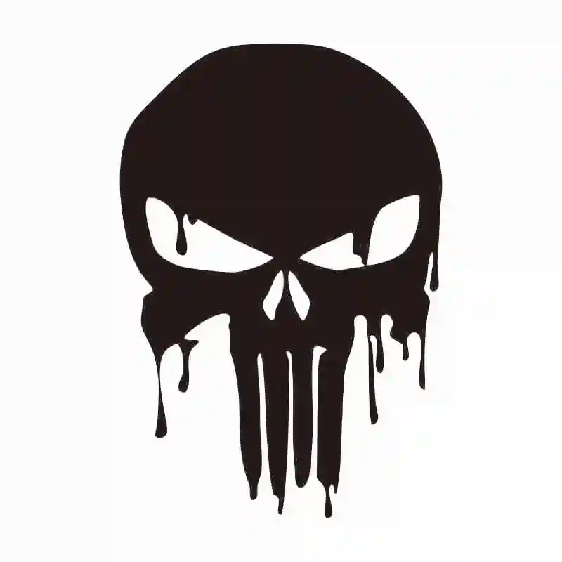 LLY-0538 Hot Sell Red Bloody Punisher Skull Personalized Cars Stickers Decorative Decals PVC Car Body Cartoon Creative Sticker | Автомобили