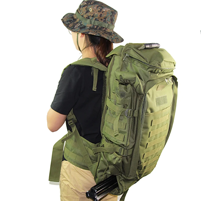 

Military Rifle Rucksacks Tactical Assault Knapsack Outdoor Waterproof Backpack 60L Capacity Bag Multifunction Travel Camping Bag