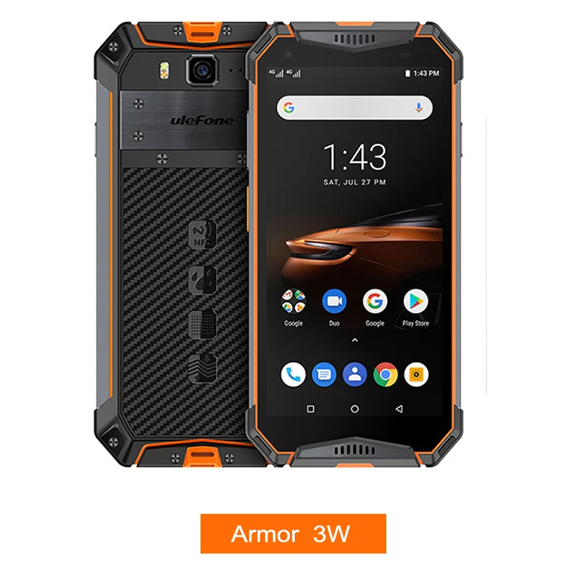 Ulefone Armor 3W водонепроницаемый IP68 смартфон 10300mAh 5," FHD+ Восьмиядерный 6GB+ 64GB helio P70 Android глобальная версия мобильного телефона - Цвет: Armor 3W Orange