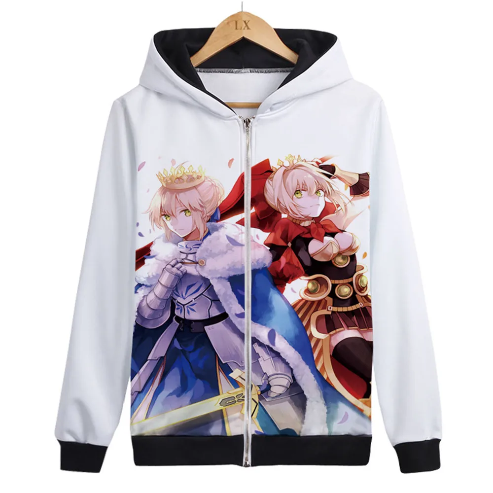 Fate/stay night Saber Лев толстовка на молнии с капюшоном Косплей Костюм Fate Zero унисекс утолщенная куртка Повседневная Толстовка уличная одежда - Цвет: Style11